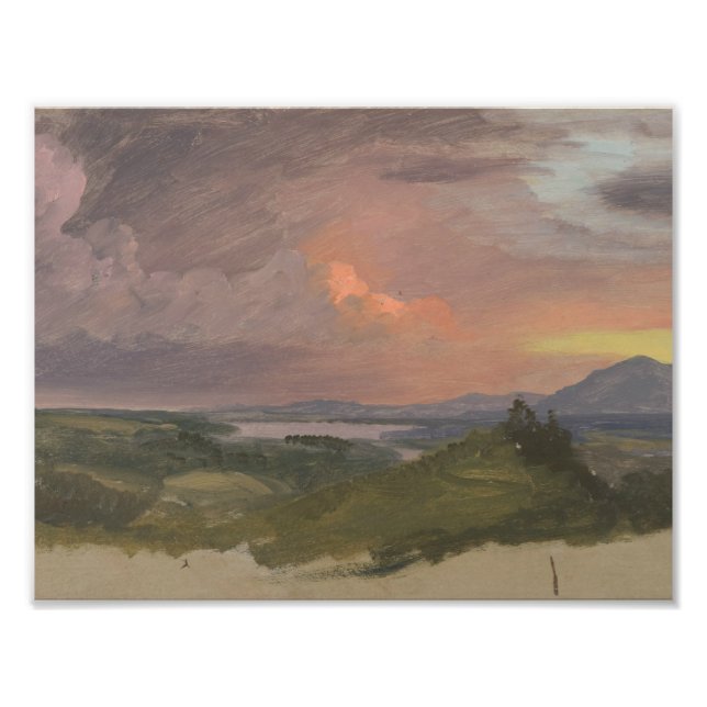 Impression Photo Église Frederic Edwin -Coucher de soleil dans la v (Devant)