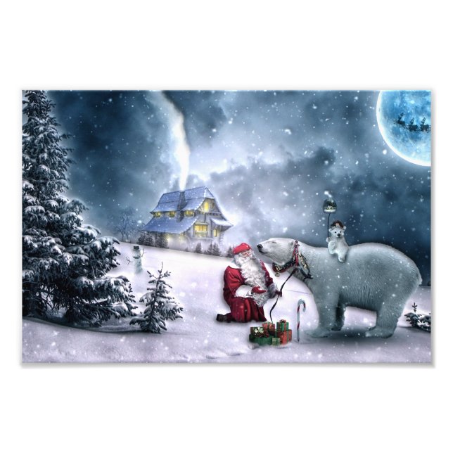 Impression Photo Église Santa Claus et Polar Bear (Devant)
