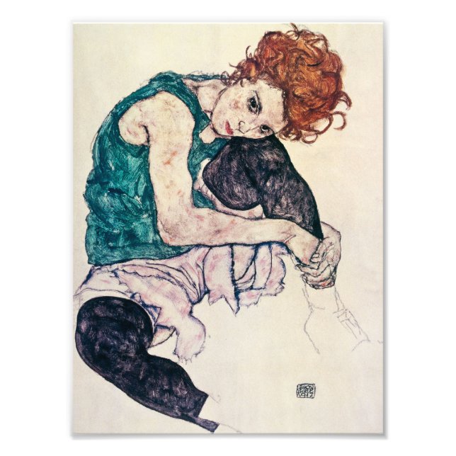 Impression Photo Egon Schiele Femme assise Imprimer (Devant)