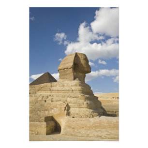 Impression Photo Égypte, Gizeh. Le grand Sphynx s'élève au-dessus d
