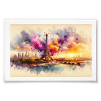 Impression Photo Eiffel Tower and Vibrant Skyline, 