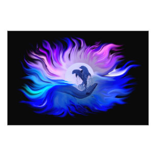 Impression Photo Élargissement de photos de dauphins de la lune