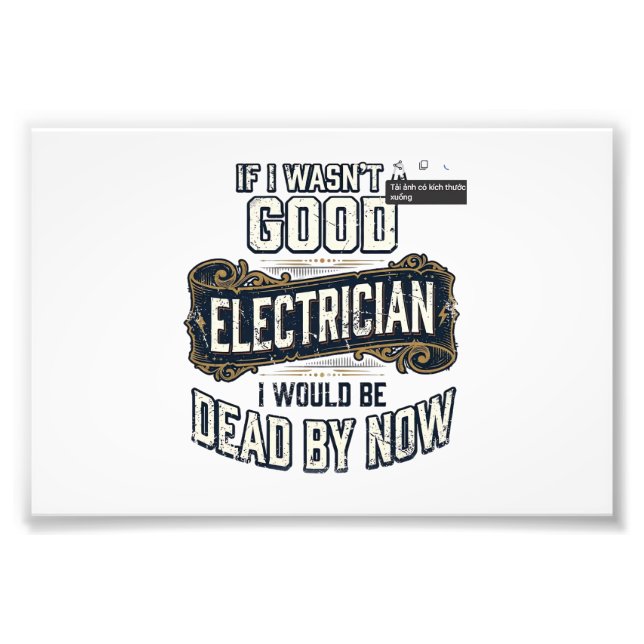 Impression Photo Électricien drôle citation de gravure vintage conc (Devant)