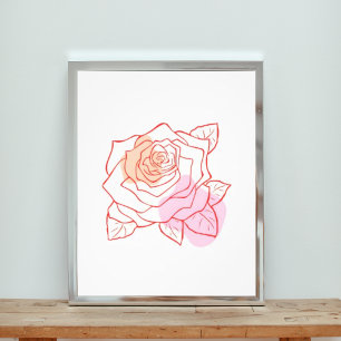 Impression Photo Élégance en fleurs : un Rose d'art en ligne