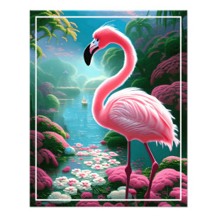 Impression Photo Élégant Flamant rose tropical-70852