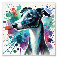 Elégant Whippet Aquarelle Art