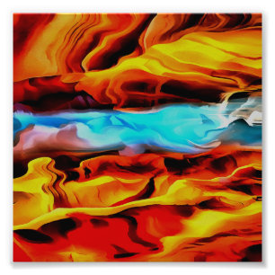 Impression Photo Eléments Chauds Et Froids Acrylique Verser Abstrai