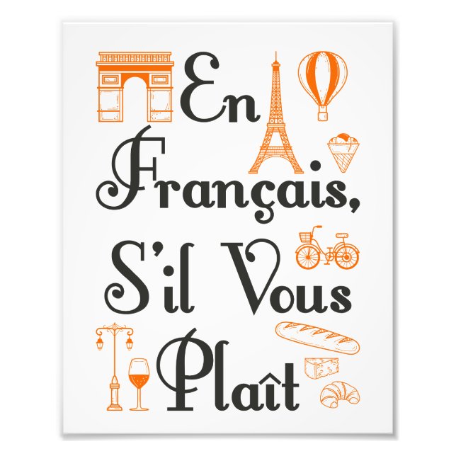 Impression Photo En Francais S'il Vous Plait Enseignant Français (Devant)