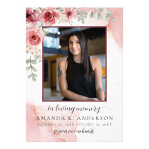 En Mémoire d'amour Blush Fleur rouge funérailles