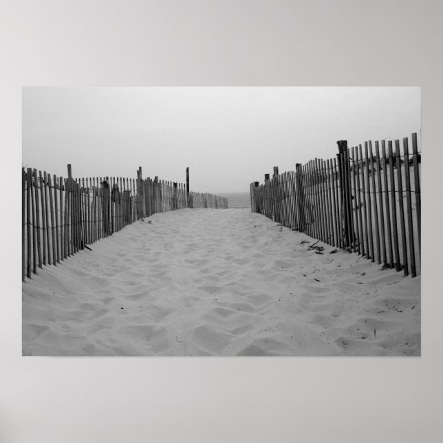 Impression photo en noir et blanc sur la plage (Devant)