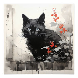 Impression Photo Encre de chat noir