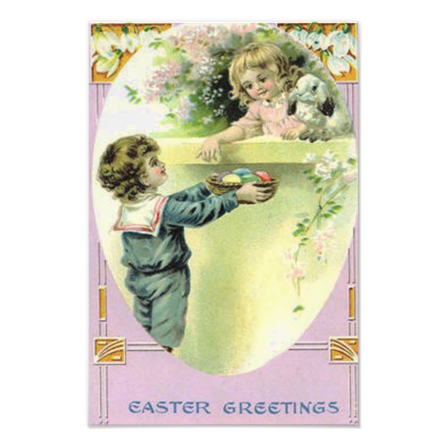 Impression Photo Enfants victoriens Easter Oeuf Lapin Lily (Devant)