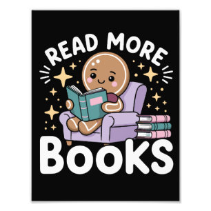 Impression Photo Enseignant de Noël Lit plus de livres drôle 