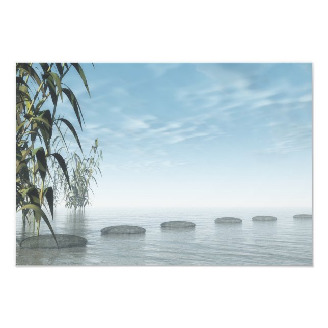 Impression Photo Escaliers Zen vers l'horizon (Devant)