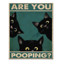 Est-Ce Que Vous Poopez Funny Chat Bain Panneau Mur