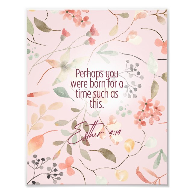 Impression Photo Esther 4:14 Bible chrétienne Verse Art (Devant)