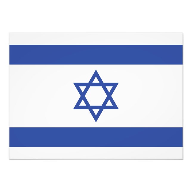 Impression Photo Etat d'Israël Drapeau, Étoile de David Juifs (Devant)