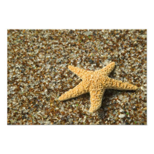 Impression Photo États-Unis, HI, Kauai, Glass Beach avec étoile de