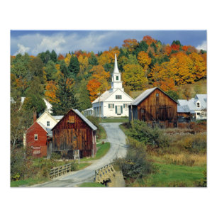 Impression Photo États-Unis, Vermont, Waits River. Le feuillage d'a