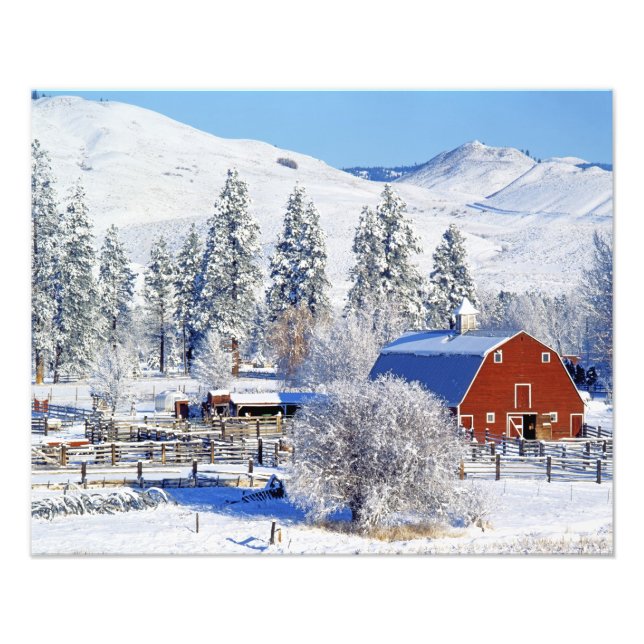 Impression Photo États-Unis, Washington, Methow Valley, Granges en (Devant)
