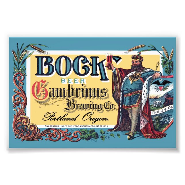 Impression Photo Étiquette de bière Gambrinus_Bock (Devant)