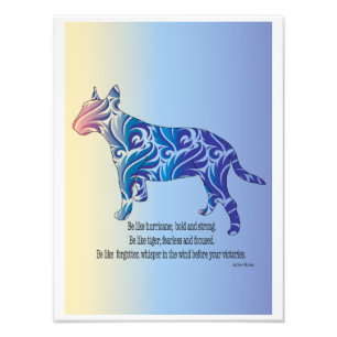 Impression Photo Être comme ouragan et tigre BULL TERRIER art