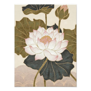 Impression Photo Étude de l'aquarelle de la fleur de Lotus