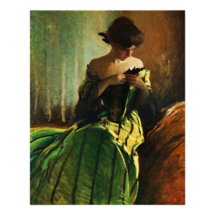 Impression Photo Étude en noir et vert par John White Alexander