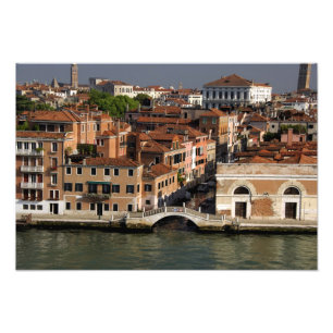 Impression Photo Europe, Italie, Venise. Vue sur le canal. UNESCO