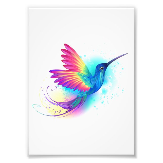 Impression Photo Exotic Rainbow Hummingbird (Devant)