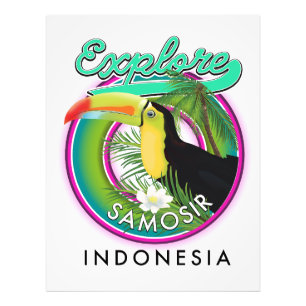 Impression Photo explorer le logo voyage de Samosir indonesia