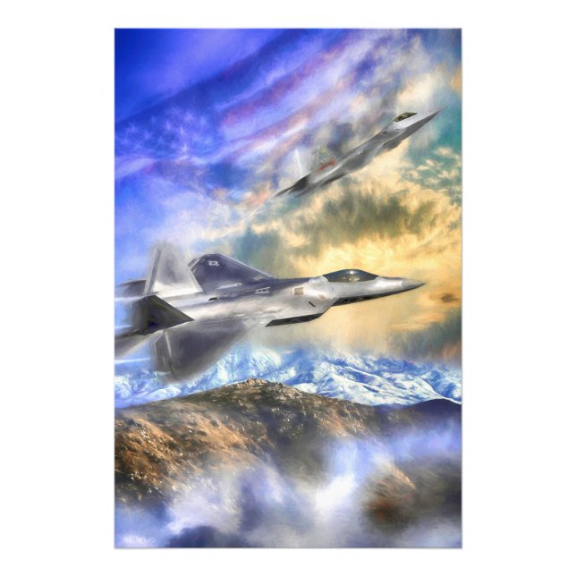 IMPRESSION PHOTO F22 RAPTEURS SUR L'AMÉRIQUE (Devant)