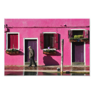 Impression Photo Façade rose, îles de Burano