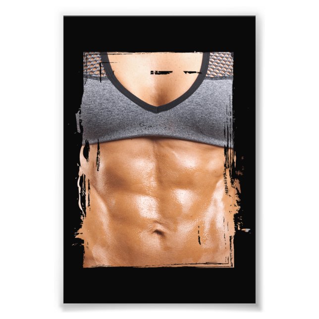 Impression Photo Fake Muscle Femme Fitness Corps Femme (Devant)