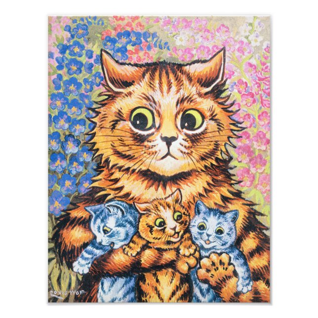 Impression Photo Famille Cat | Louis Wain | (Devant)