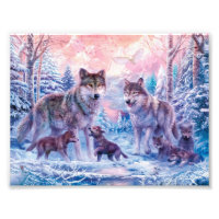 Famille De Loups Peinture