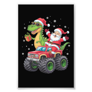 Impression Photo Famille de Noël assortie Santa Truck Dinosaur