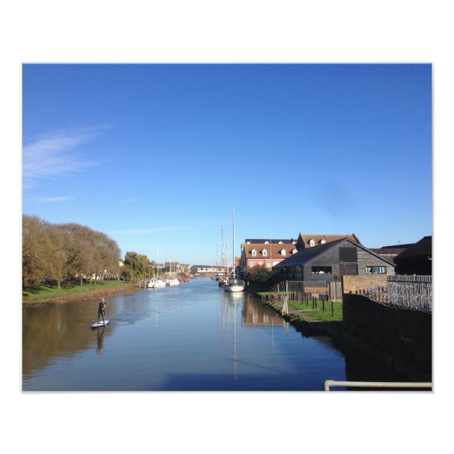 Impression Photo Faversham Creek, Angleterre, avec Paddle Boarder (Devant)