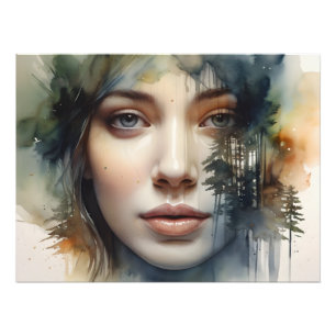 Impression Photo Femme art double exposition