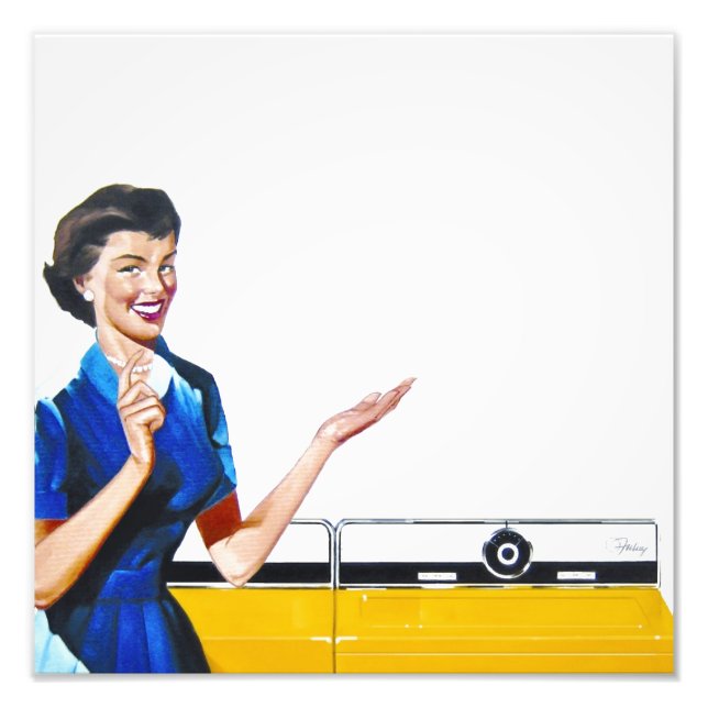 Impression Photo Femme au foyer et nouvelle laveuse (Devant)