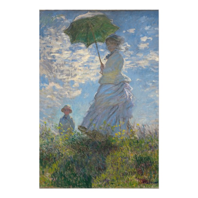 Impression Photo Femme avec parasol - Madame Monet et son fils (Devant)