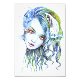 Impression Photo Femme de sirène d'eau fille Imaginaire surréaliste