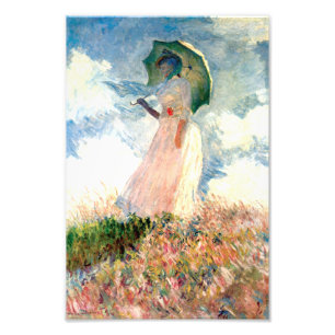 Impression Photo Femme Monet avec un parasol face à gauche