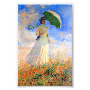 Impression Photo Femme Monet avec un parasol face droit