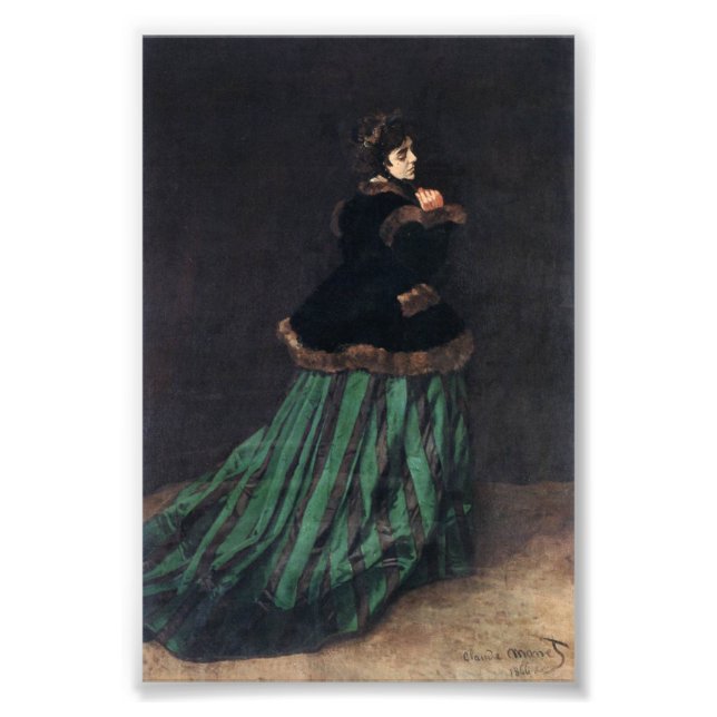 Impression Photo Femme Monet en robe verte (Devant)