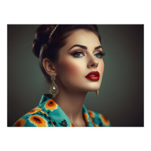 Impression Photo femme rétro vintage