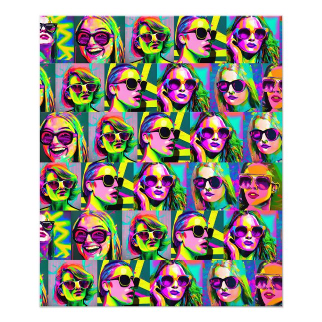 Impression Photo Femmes Abstraites dans les lunettes de soleil Art  (Devant)