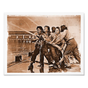 Impression Photo Femmes pompiers Pearl Harbor 7 décembre