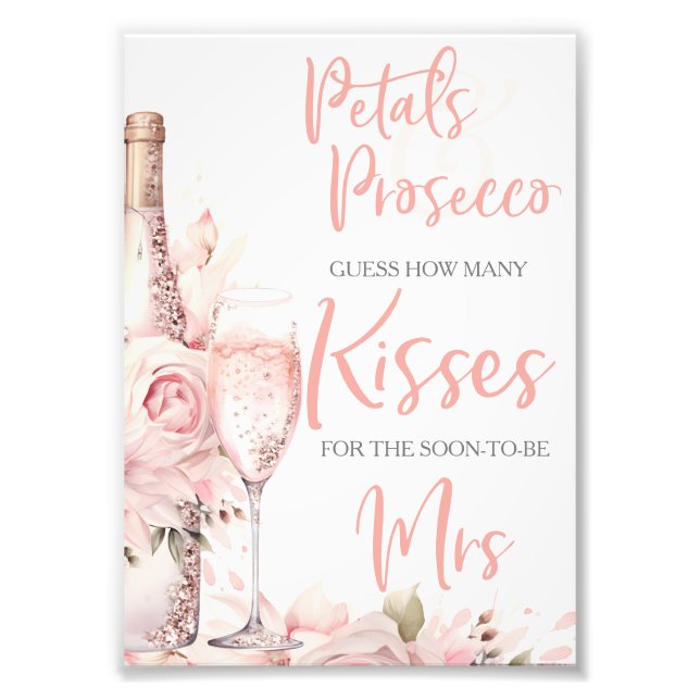 Impression Photo Fête de mariage floral rose Pétale & Prosecco (Devant)