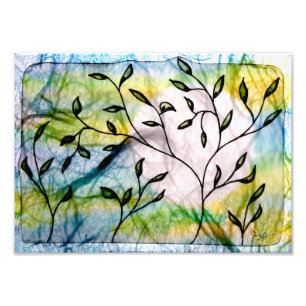 Impression Photo Feuilles sur Vellum avec Aquarelles